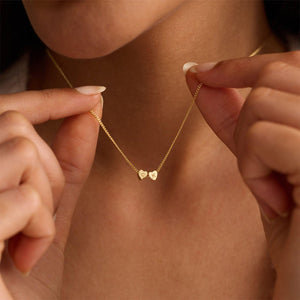 Personalized 3D Heart Charm Necklace, Minimalist Heart Pendent, Custom Initial Heart Necklace, Mother's Day Jewelry Gift for Her