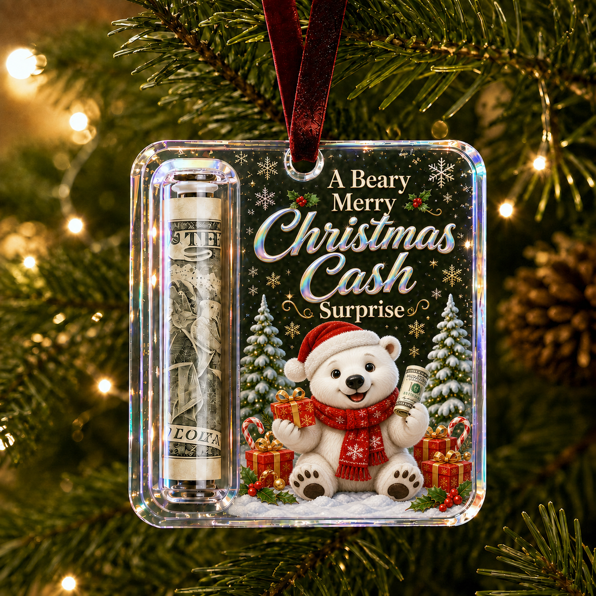 Christmas Cash Holder Ornament Gift for Family