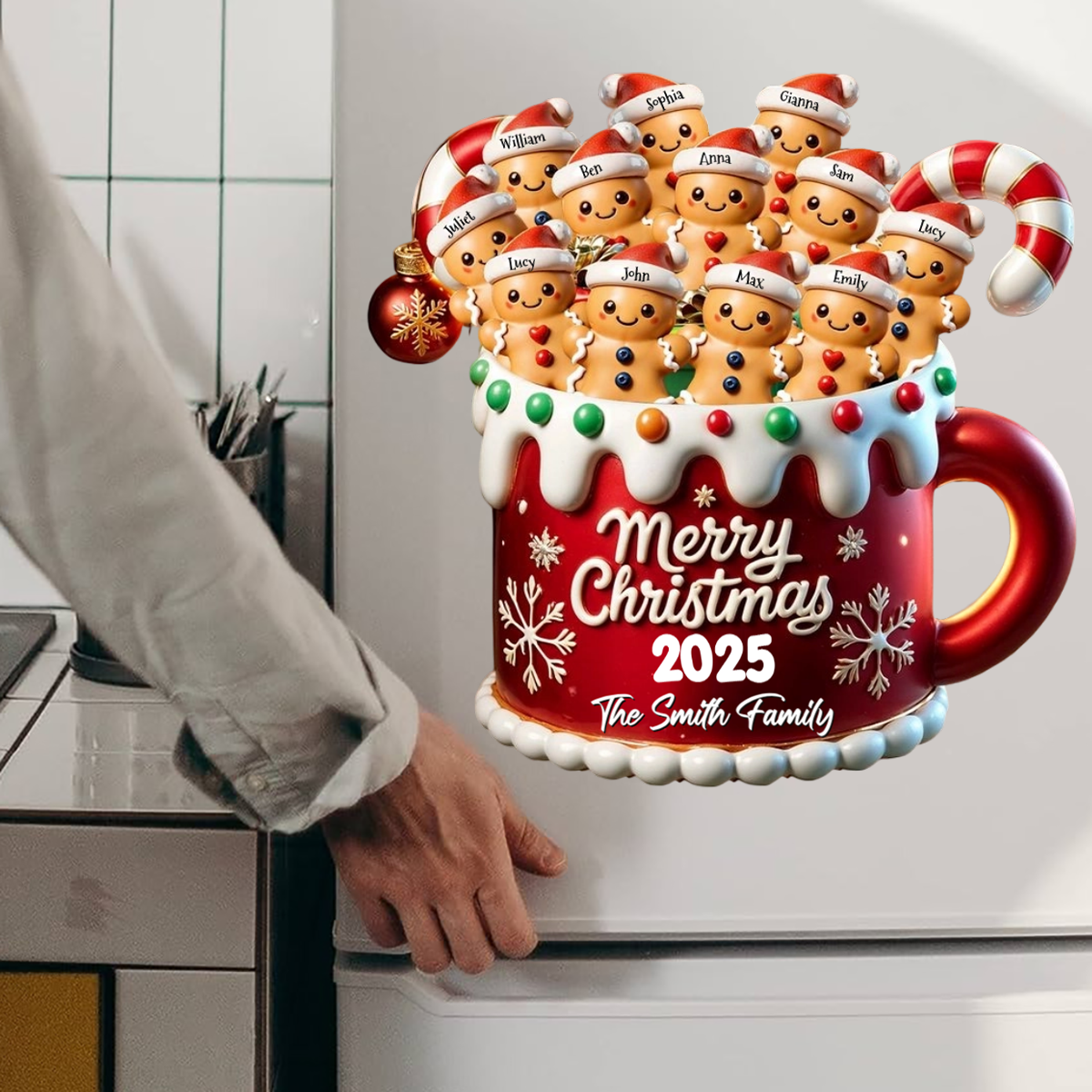 Merry Christmas - Family Personalized Cookie Decal
