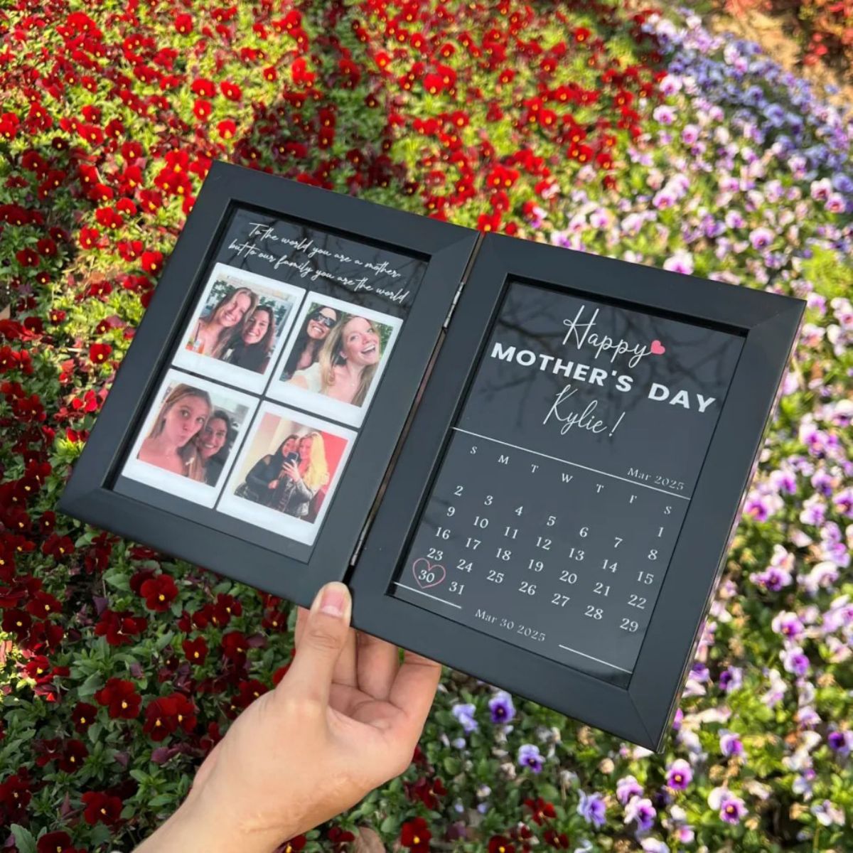 Mother's Day - Personalised Double Flower Shadow Box Photo Puzzle