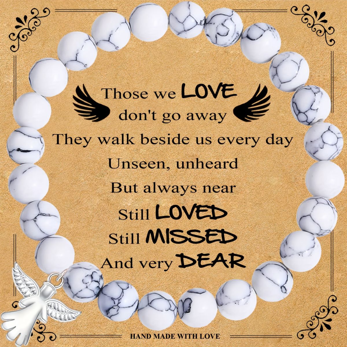 Guardian Angel Gift, Little Hug from Heaven Natural Stone Angel Bracelet