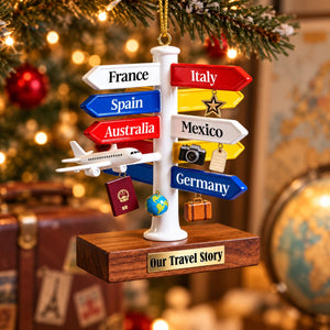 Personalized Travel Destination Sign Ornament