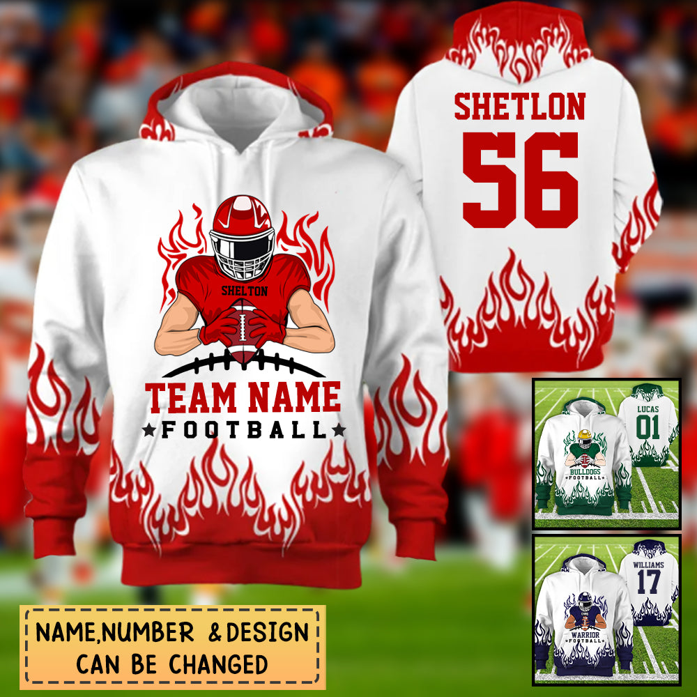 Personalized Hoodie Football Team All Over Print Hoodie For Football Mom Grandma Sport Family