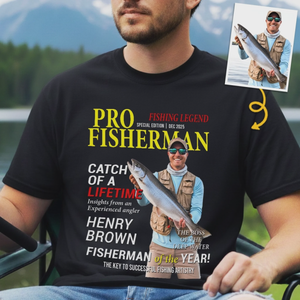 Custom Photo T-shirt, Personalized Birthday Fishing Gifts For Fisherman - Living The Reel Dream