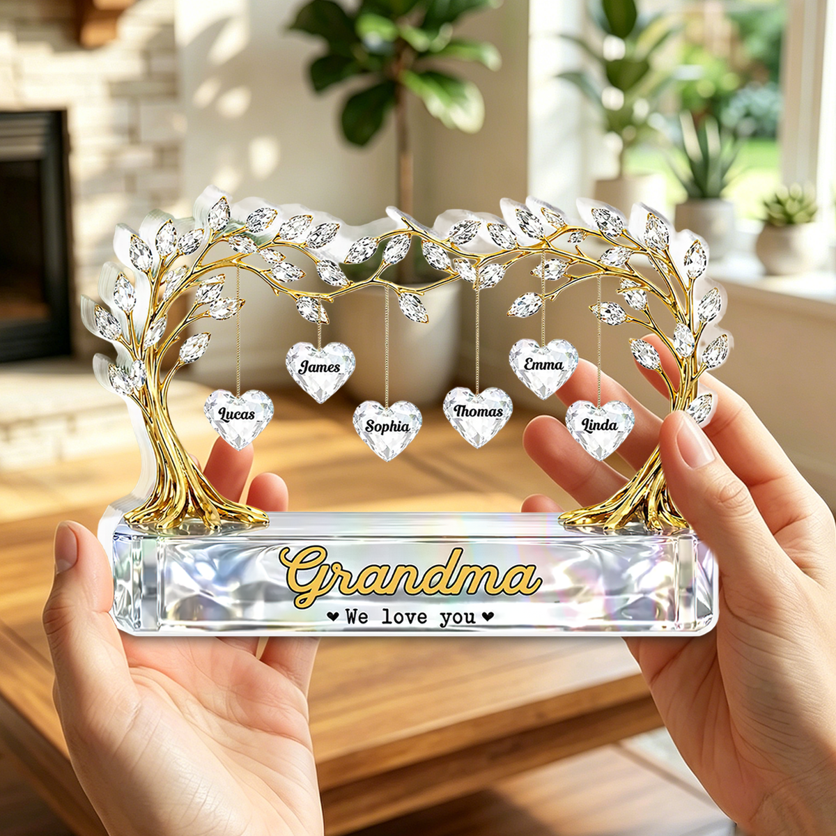 Personalized Custom Acrylic Plaque – "We Love You" Heartfelt Gift for Home Decor