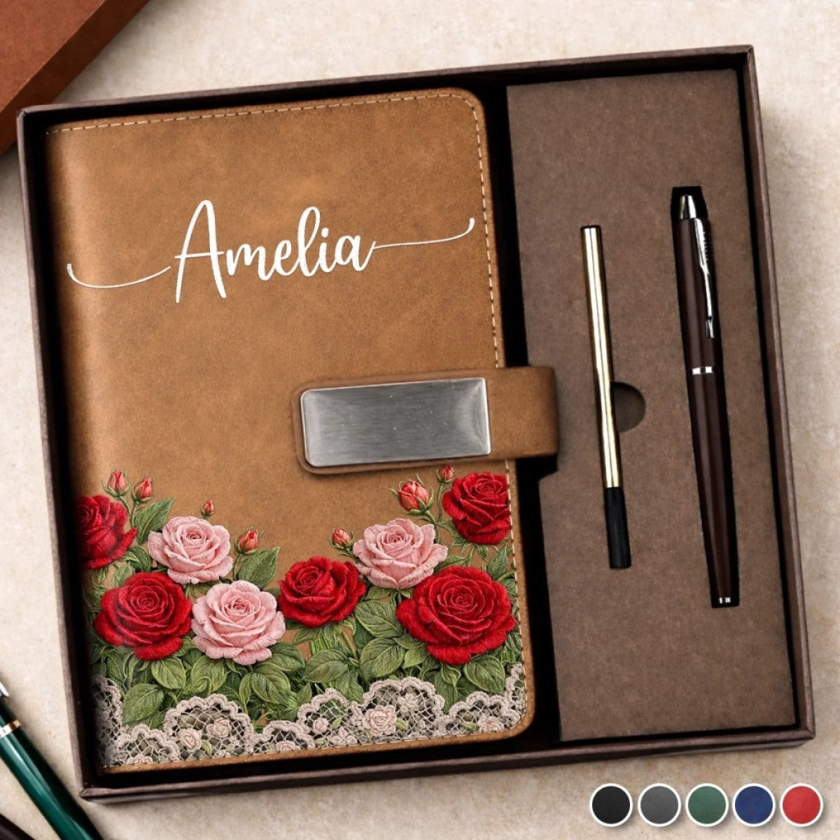Birth Note Book Custom Birth Month Flower Personalized Notebook Set - nanyshop