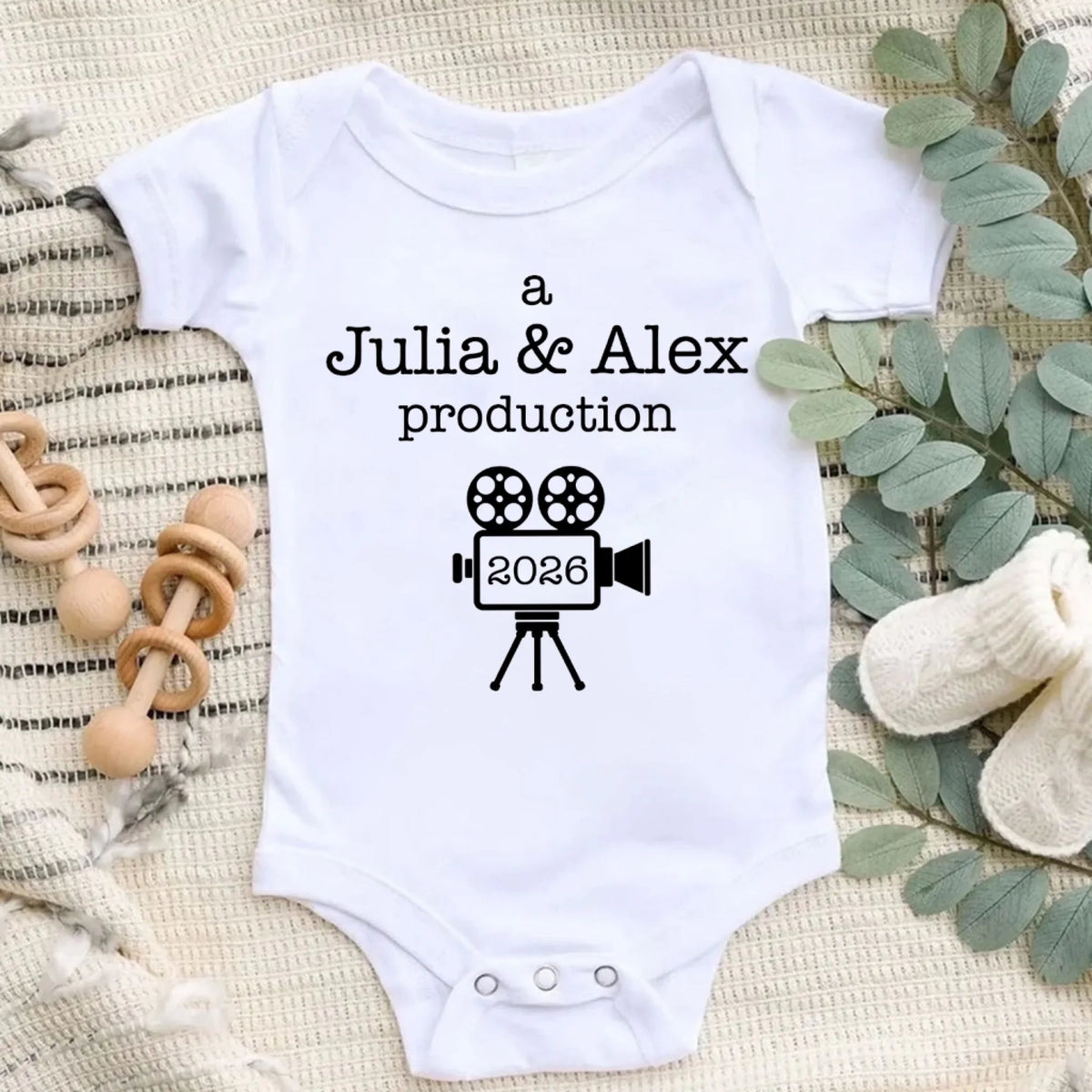 A Mom Dad Production Personalized Baby Onesie Gift for Parents Baby Onesie with Custom Parents Name