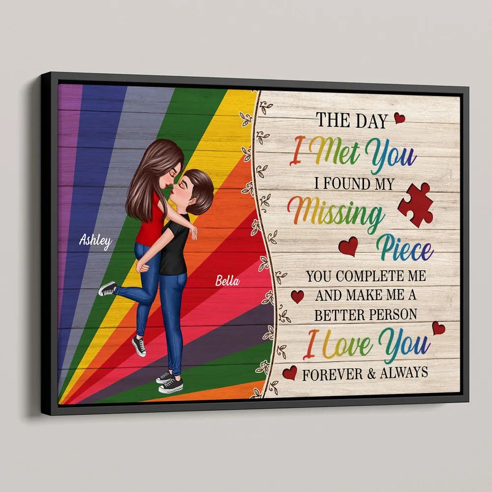 The Day I Met You Couple LGBT Personalized Poster, Pride Month Gift
