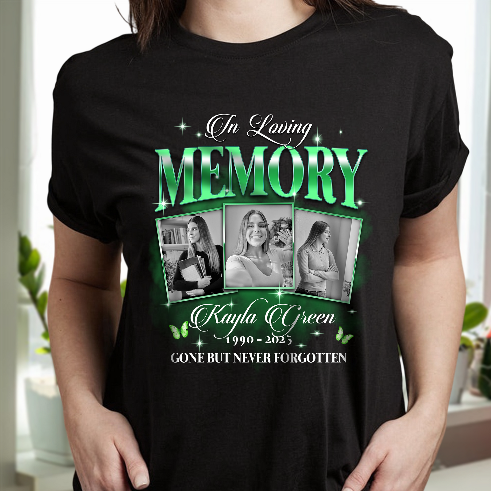 Custom Photo In Loving Memory Sympathy Gift Loss Of Loved One - Personalized Photo Memorial T Shirt