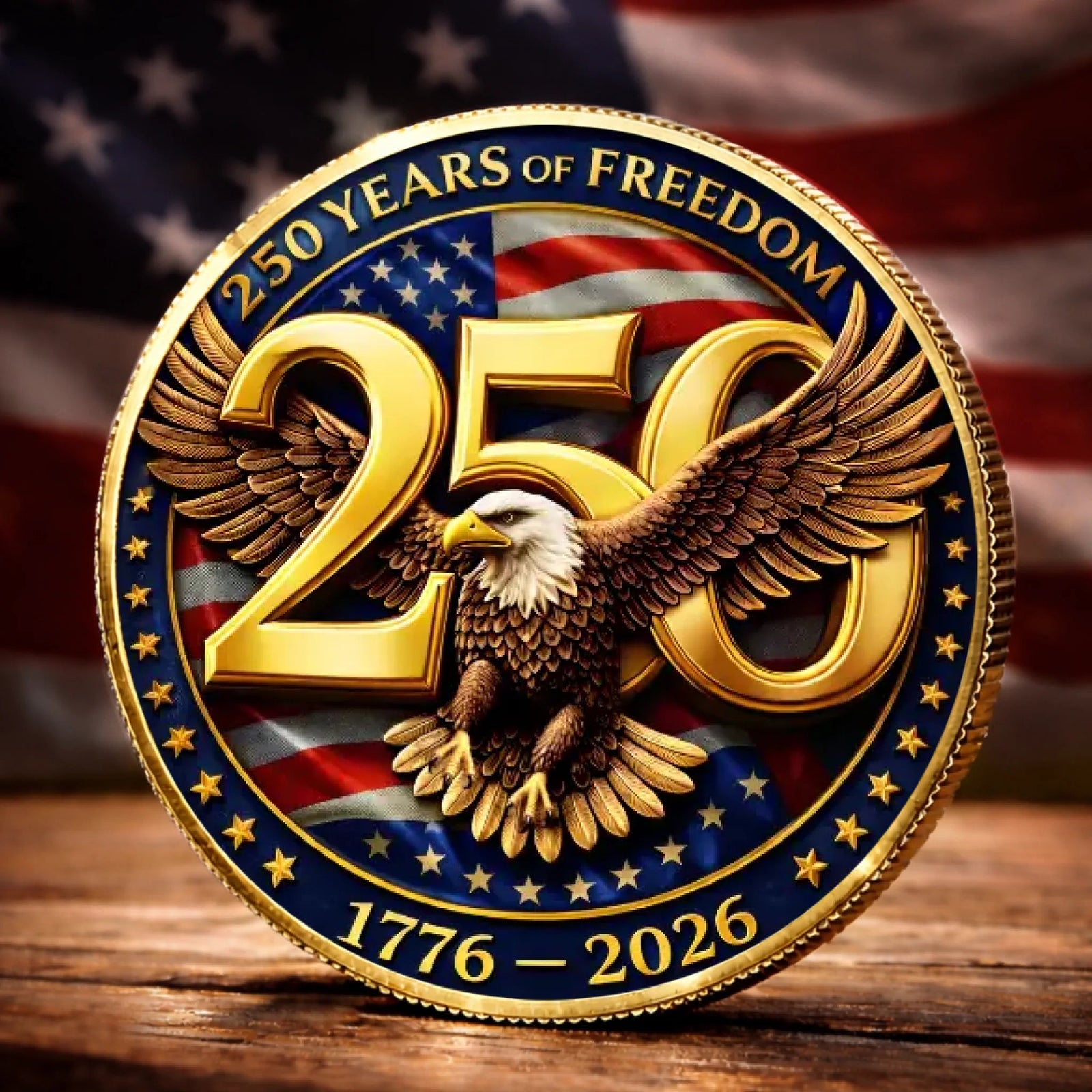 United In Freedom And Pride Commemorative Keepsake Coin - America 250th Anniversary Gifts