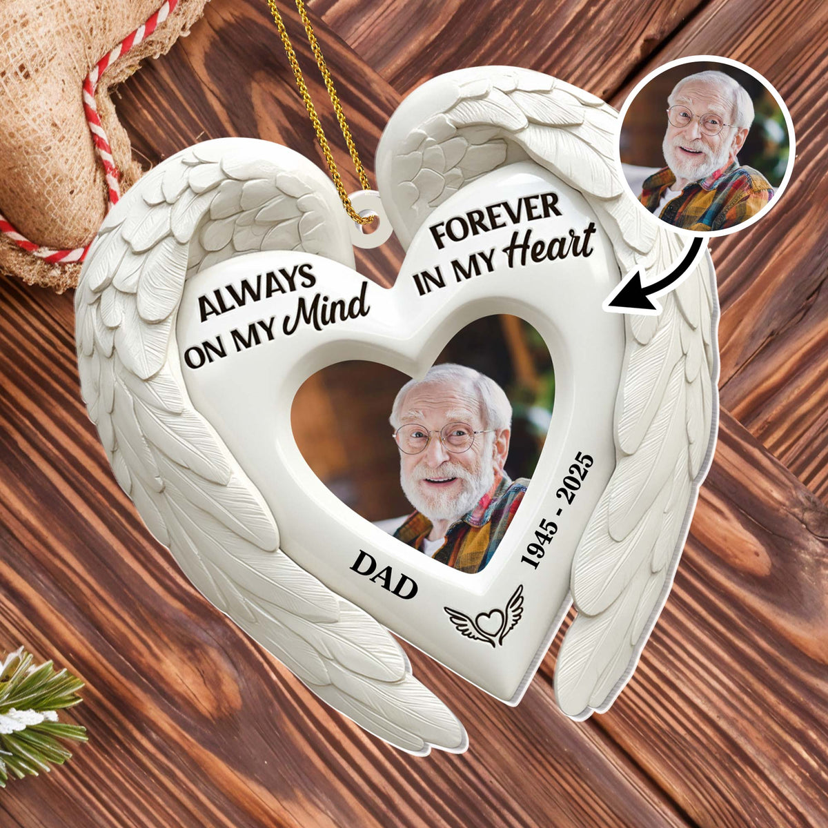 Angel Wings Memorial Personalized Acrylic Ornament