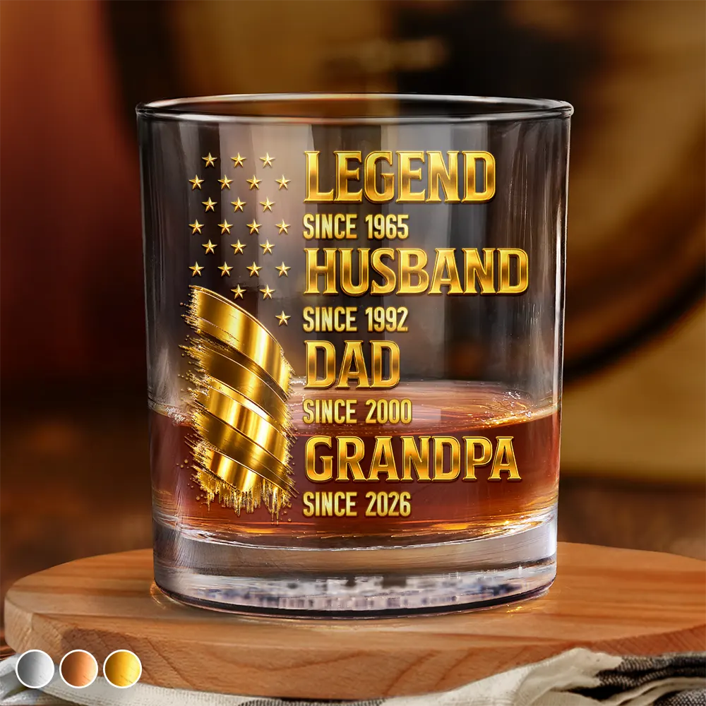 Legend Husband Dad Grandpa - Personalized Whiskey Glass