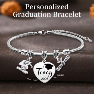 Class Of 2026 - Personalized Graduation Bracelet With Charms