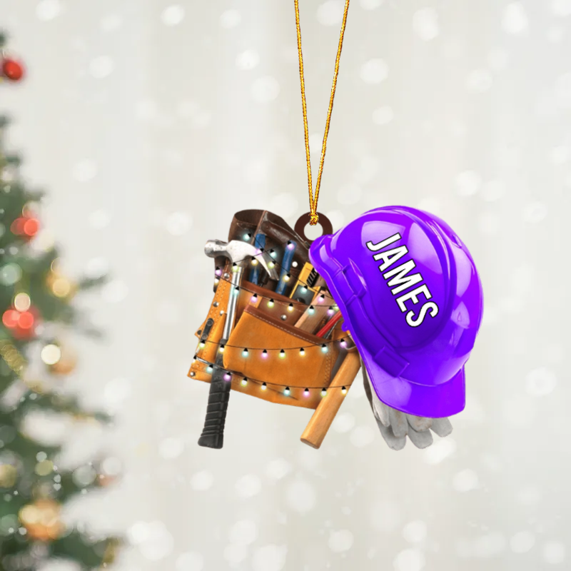 Personalized Ironworker Acrylic Christmas Ornament, Gift For Iron Worker