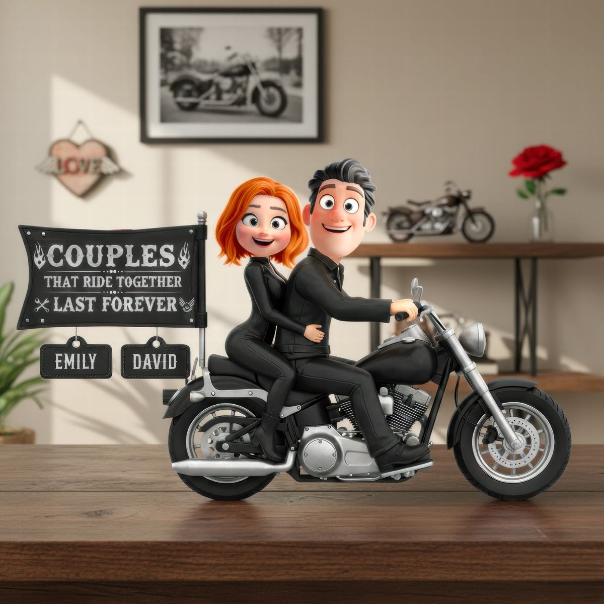 Biker Couple Personalized Acrylic Plaque Gifts For Couple