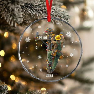 Keeping the Lights On - Lineman Outfit Personalized Christmas Ornament, Gift For Lineworker