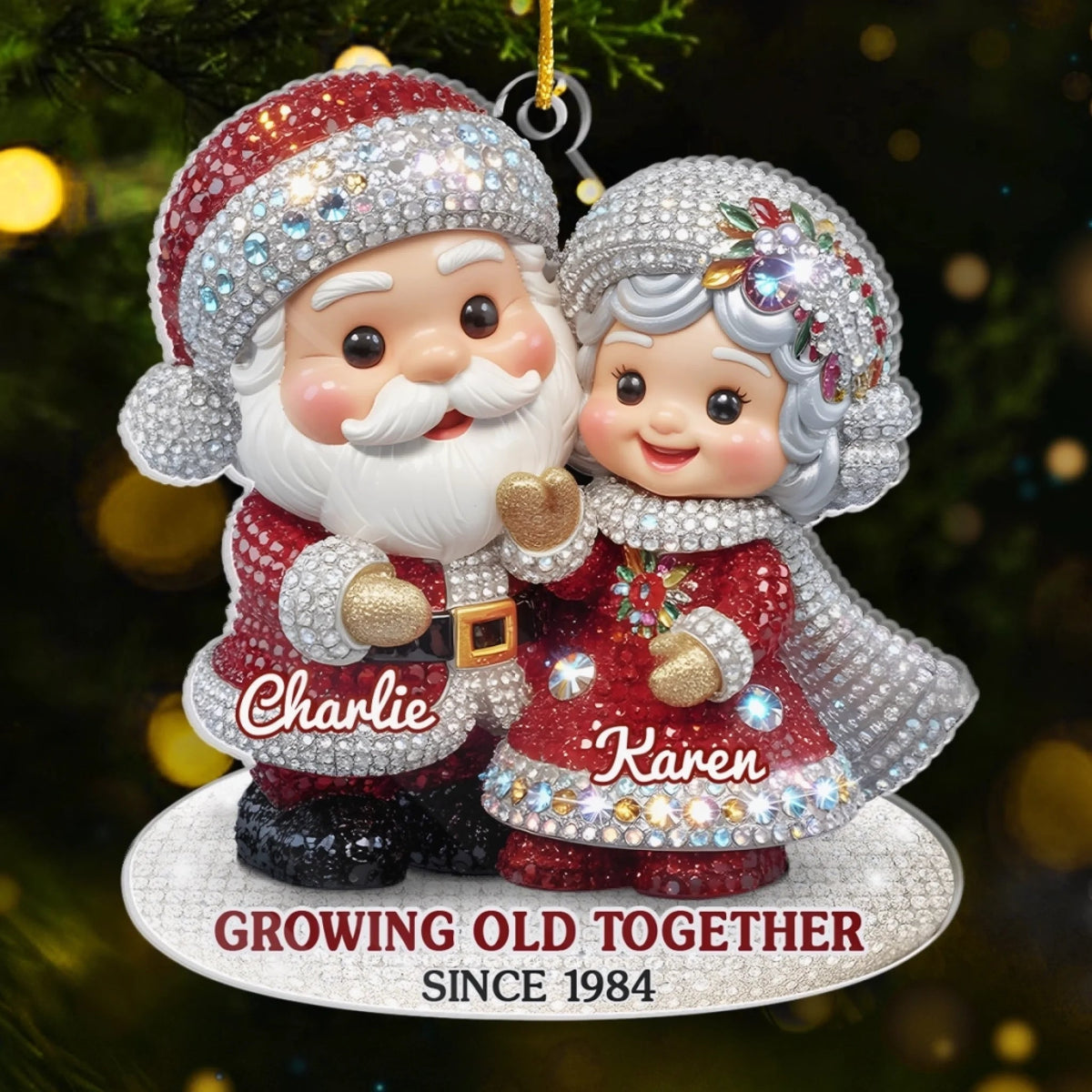 Custom Acrylic Ornament - Personalized Anniversary Christmas Wedding Gifts For Husband And Wife