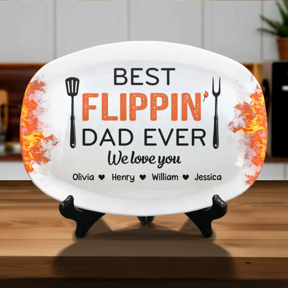 Best Flippin’ Dad Ever - Family Personalized Custom Platter