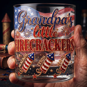 Firecrackers Drinking Whiskey Glass - Personalized Gifts For Grandpas