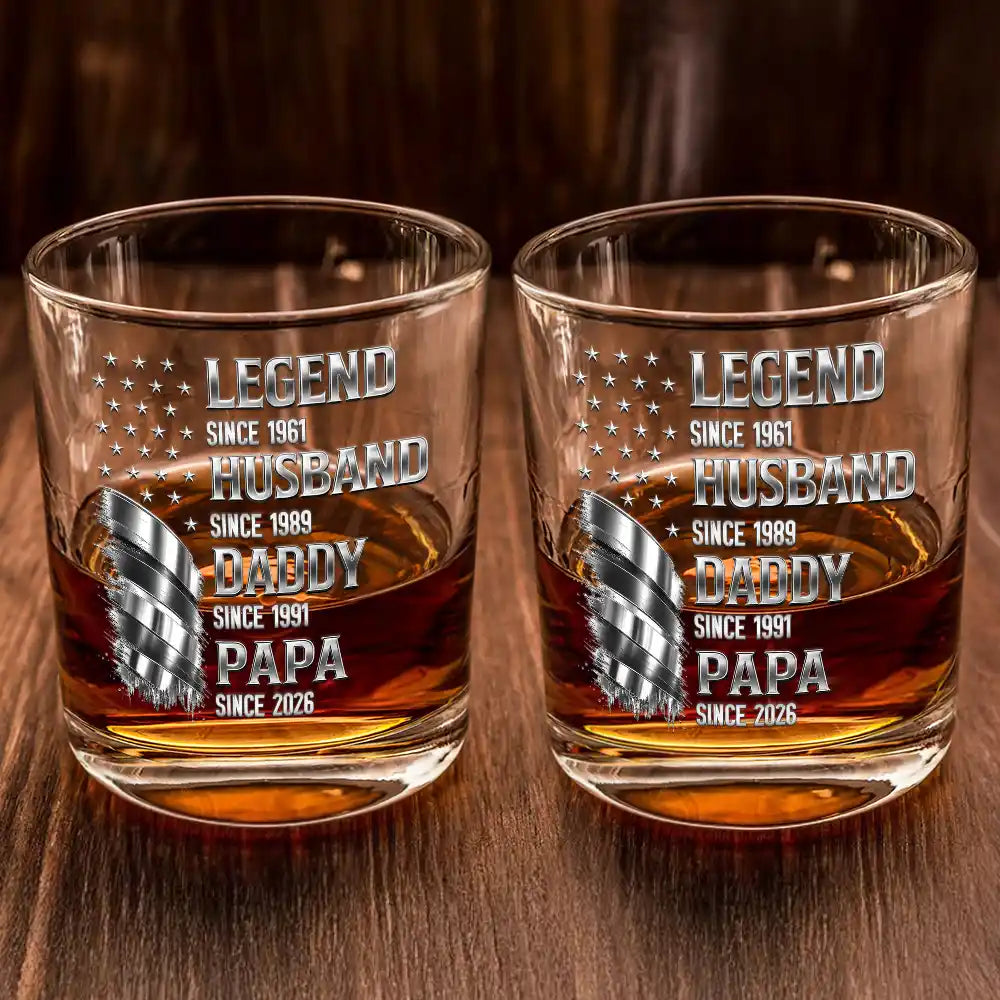 Legend Husband Dad Grandpa - Personalized Whiskey Glass