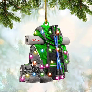Personalized Hiking Bag Christmas Ornament Keepsake Gift For Camper