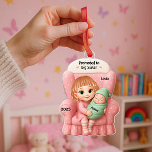 Big Brother, Big Sister And Baby Personalized Christmas Ornament, Baby Announcement Gift