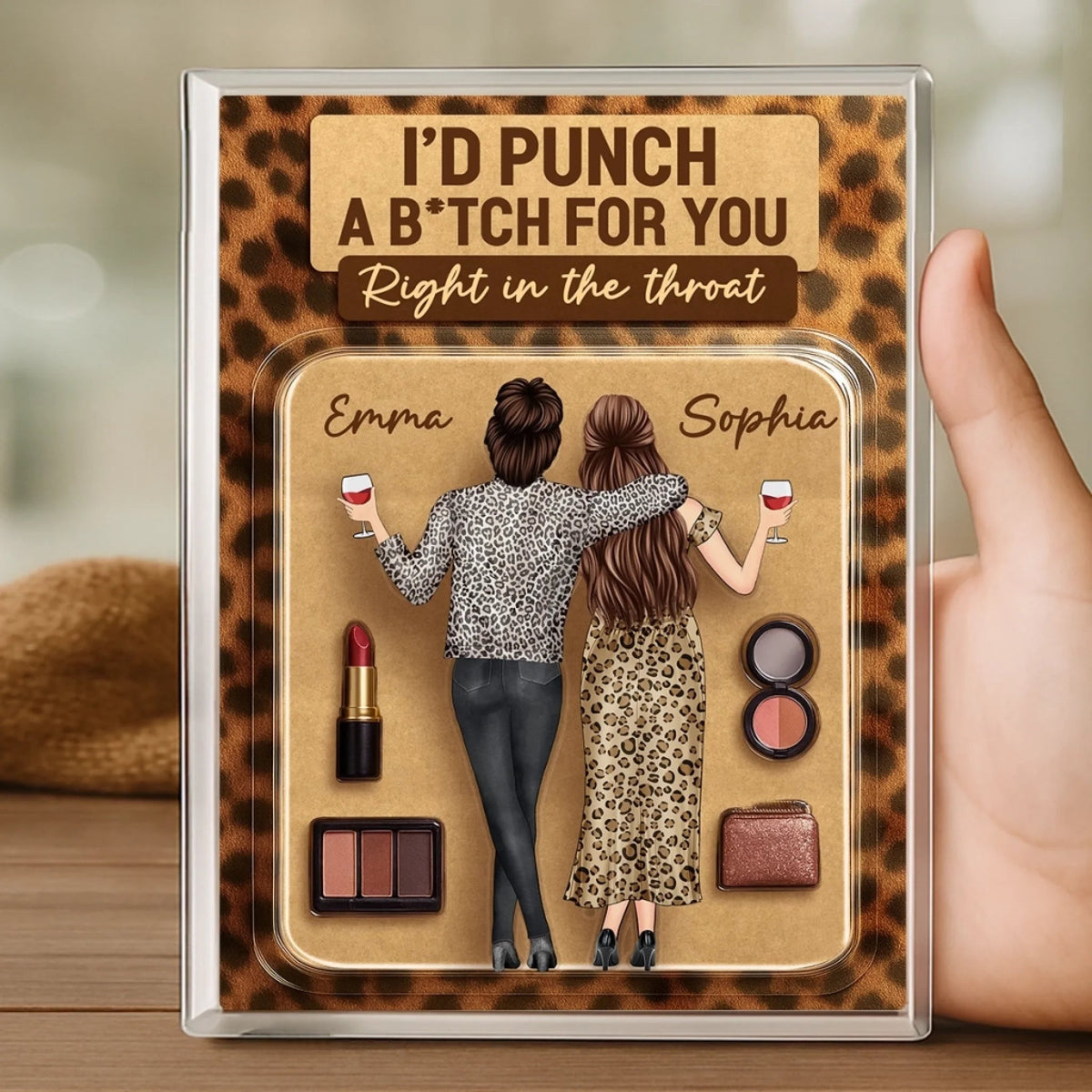 Custom Rectangle Shaped Acrylic Plaque - Personalized Best Friend Birthday Gifts