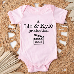 A Mom Dad Production Personalized Baby Onesie Gift for Parents Baby Onesie with Custom Parents Name