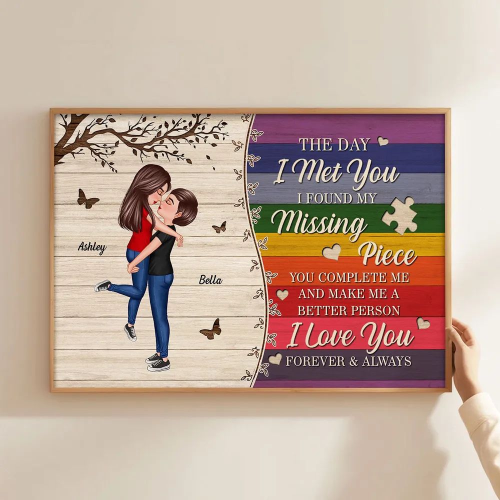 The Day I Met You Couple LGBT Personalized Poster, Pride Month Gift