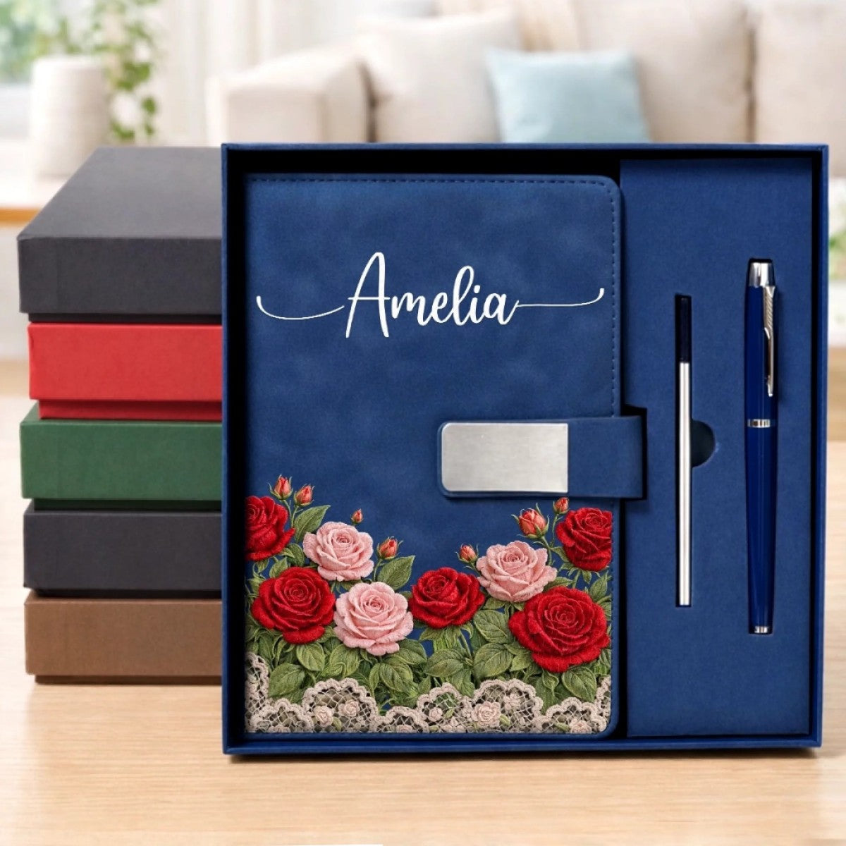 Birth Note Book Custom Birth Month Flower Personalized Notebook Set - nanyshop