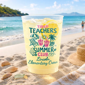 Tired Teachers Summer Club - Personalized Frosted Cups Travel Gifts For Teachers