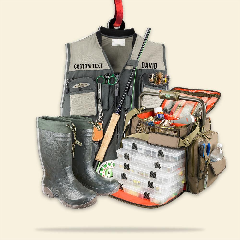 Fishing Gear Personalized Acrylic Ornament, Christmas Decor For Fishing Lovers