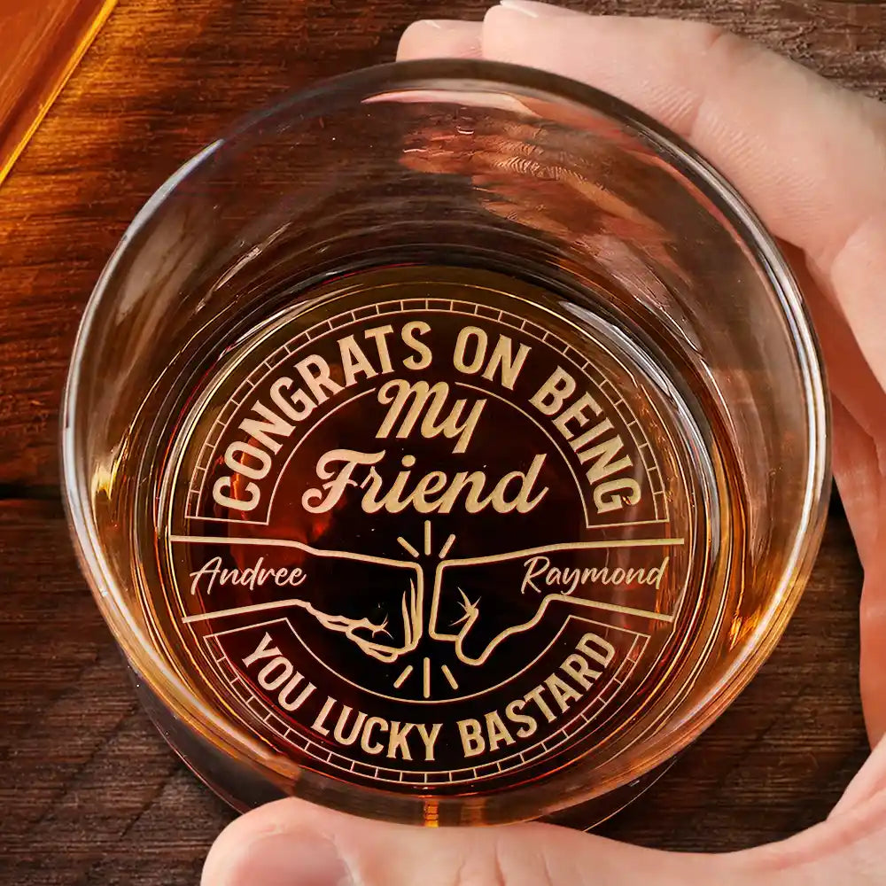 Congrats On Being My Brother You Lucky Man Personalized Whiskey Glass