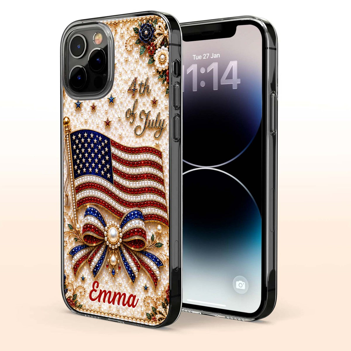 4th of July American Flag Personalized Phone Case