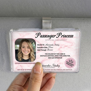 Custom Passenger Princess Acrylic Car Visor Clip - Personalized Car Accessories Owner Gift for Boyfriend, Husband
