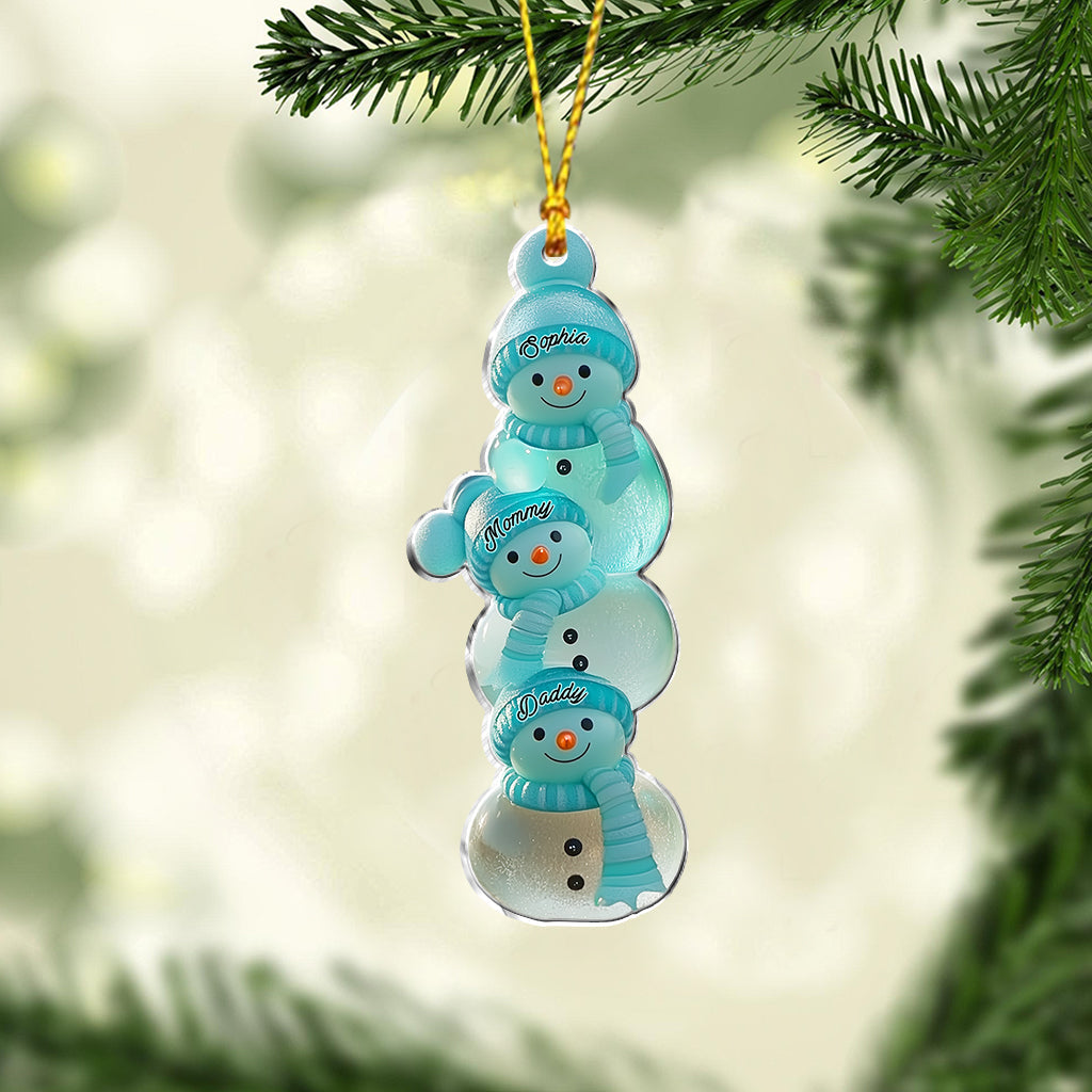 Snowman Family - Merry Christmas Personalized Family Ornament