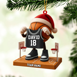 Personalized Christmas Basketball Ornament