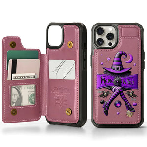 Halloween Gift For Grandma, Mama Witch - Personalized Mother Wallet Phone Case