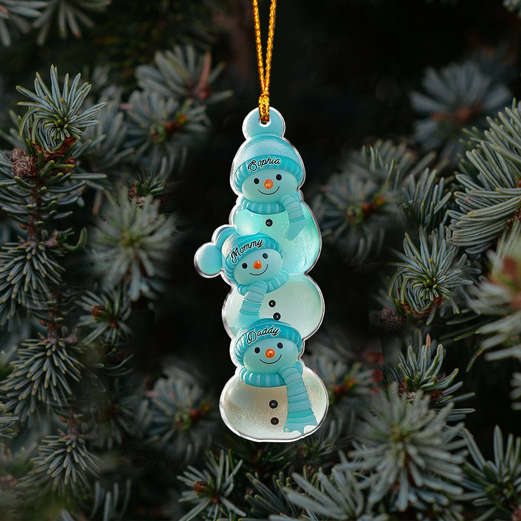 Snowman Family - Merry Christmas Personalized Family Ornament