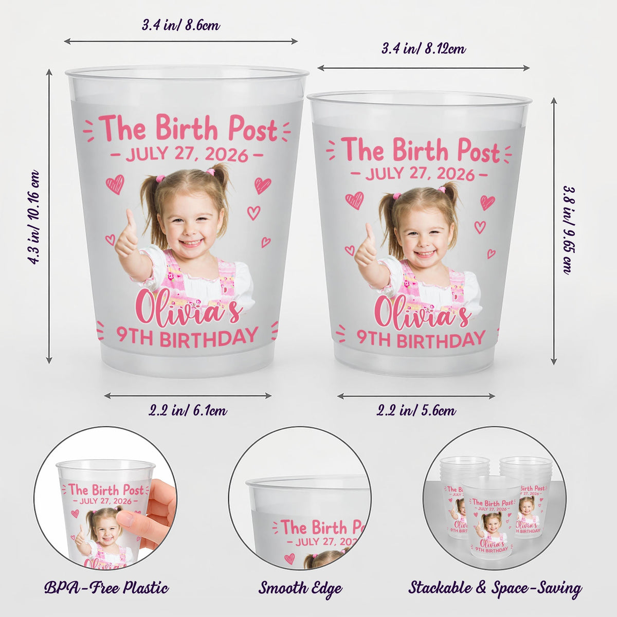 The Birth Post Birthday - Personalized Frosted Cups
