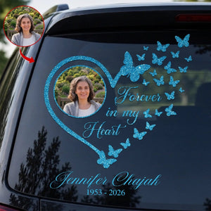 Memorial Gift For Loss Of Loved One – Personalized Decal "Forever In My Heart"