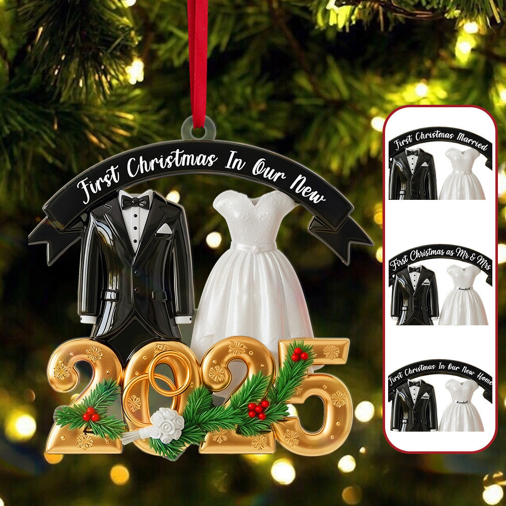 Christmas Couple Acrylic Ornament - Personalized Gift For Couple