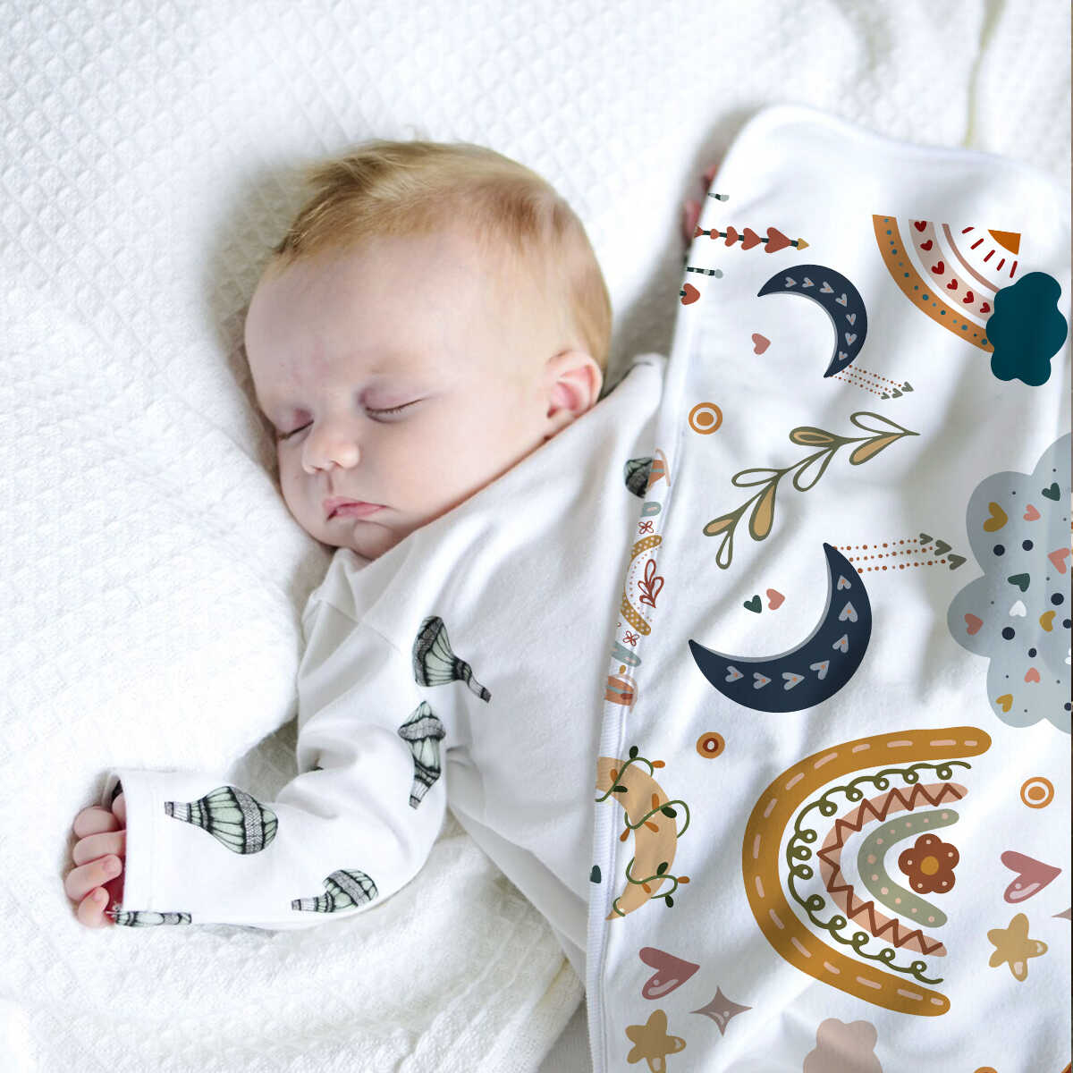 Personalized Toddler Blanket – Custom Name Boho Rainbow Baby Blanket, Unique Baby Shower Gift for Newborn & Kids