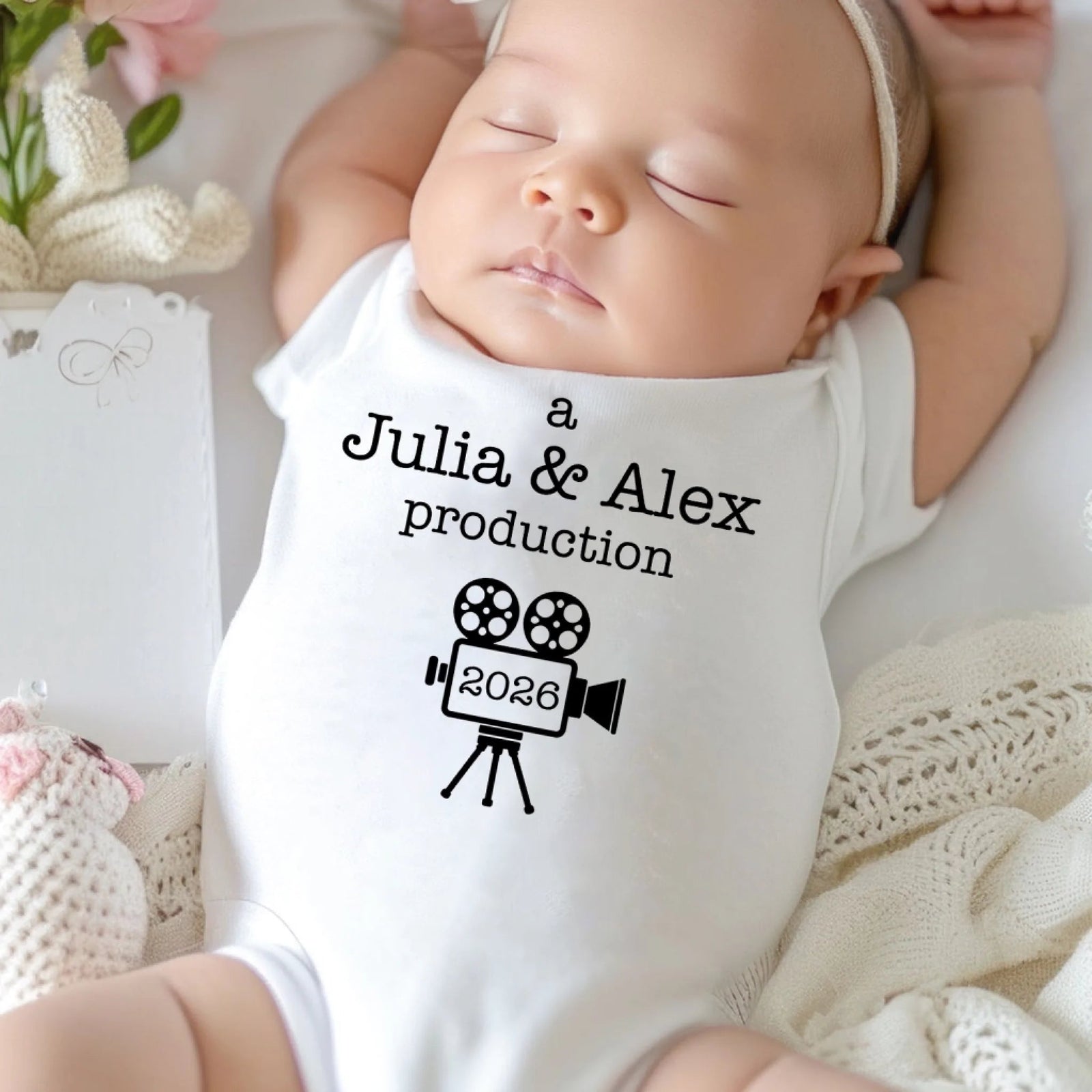 A Mom Dad Production Personalized Baby Onesie Gift for Parents Baby Onesie with Custom Parents Name