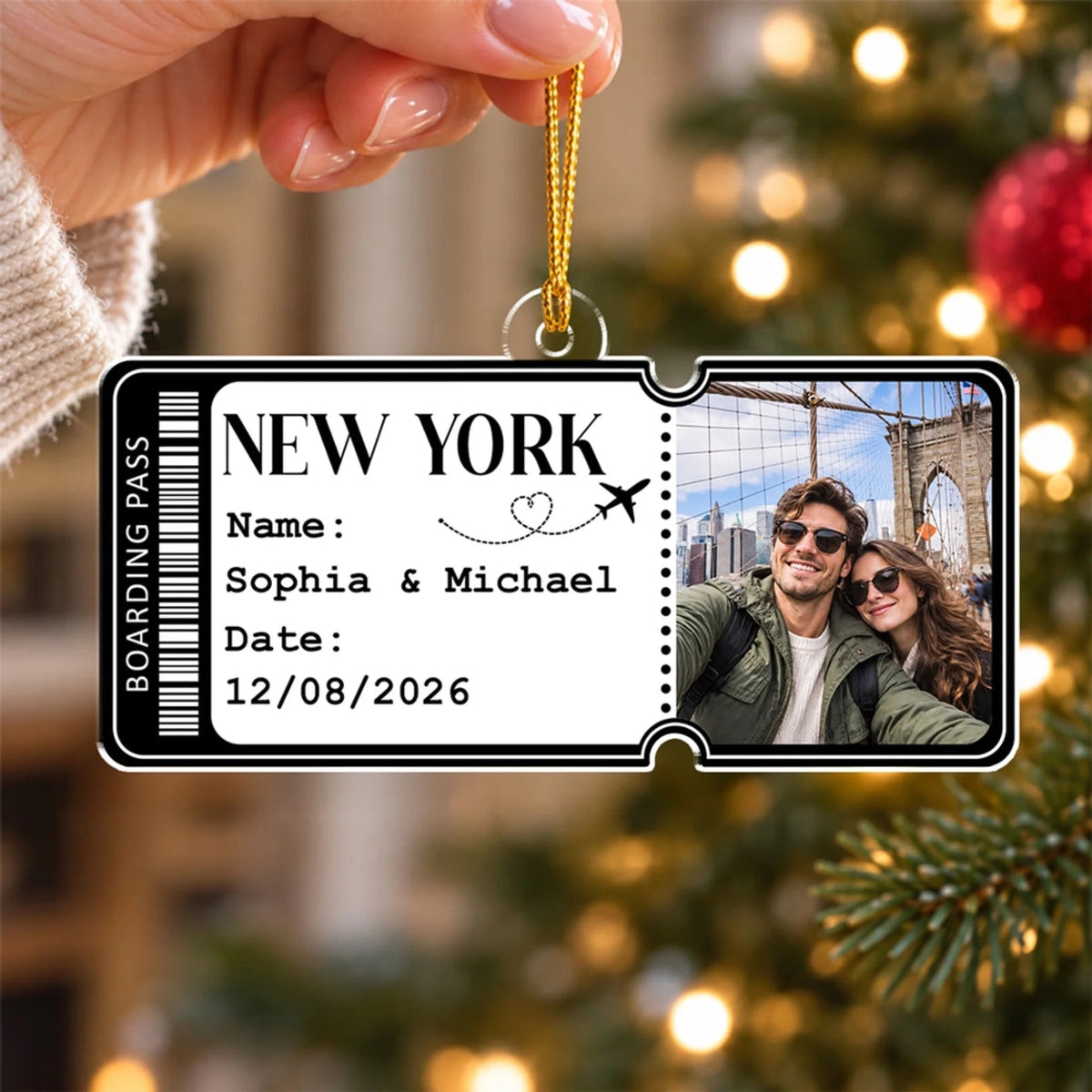 Together Along the Way - Personalized Travel Photo Ornament