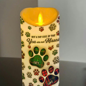 You Left Paw Prints On My Heart Memorial Personalized LED Candle