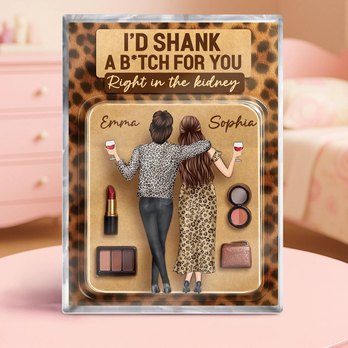 Custom Rectangle Shaped Acrylic Plaque - Personalized Best Friend Birthday Gifts