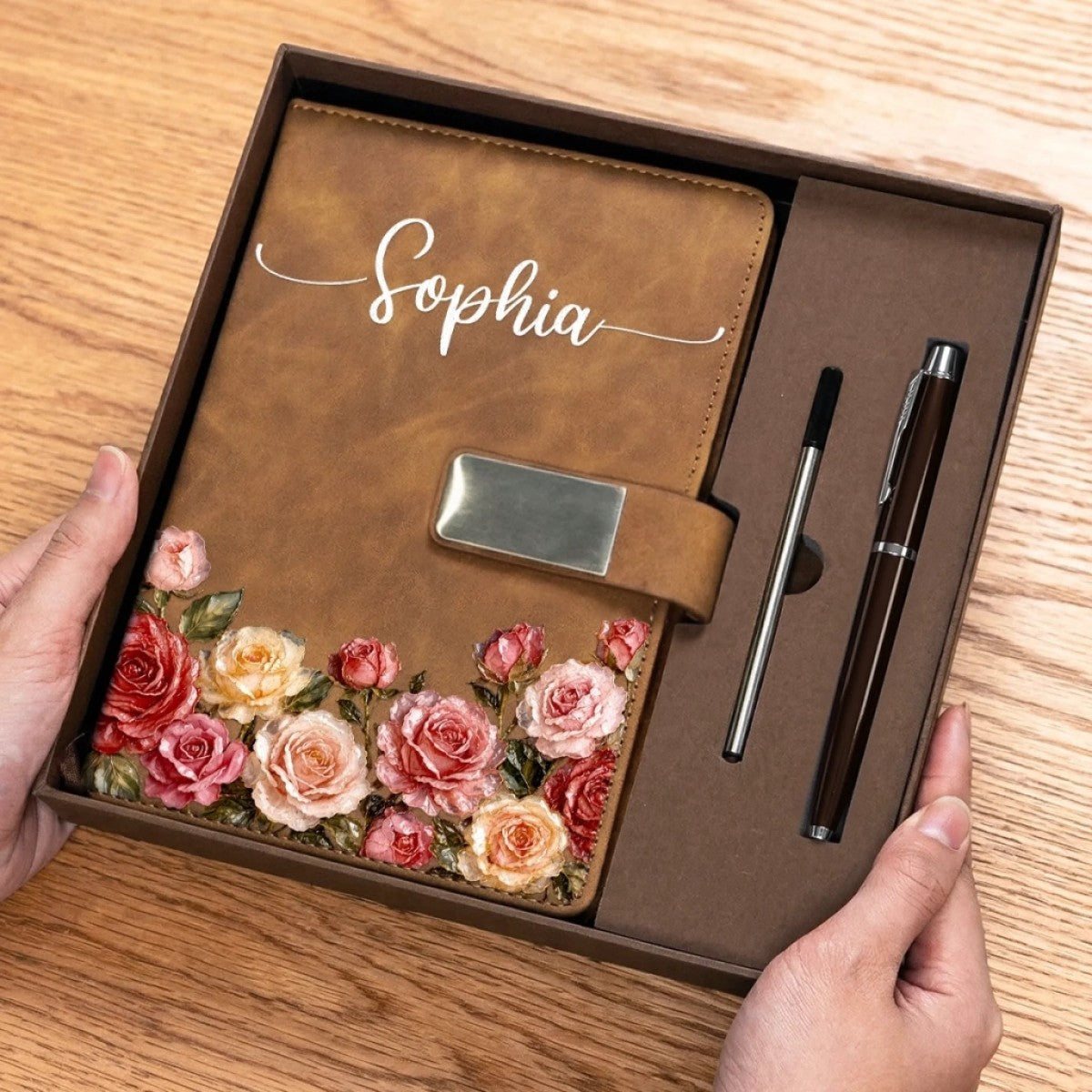 Custom Birth Month Flower Notebook Set Personalized Birthday Gifts