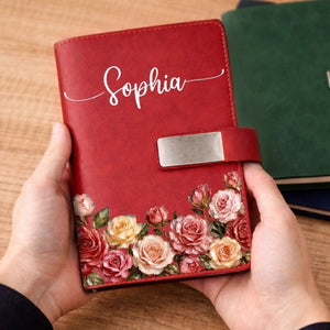 Custom Birth Month Flower Notebook Set Personalized Birthday Gifts