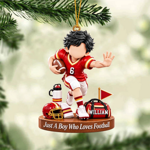 Personalized American Football Boy Football Girl Christmas Ornament